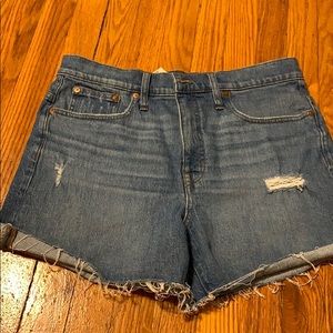 Madewell high rise jean shorts